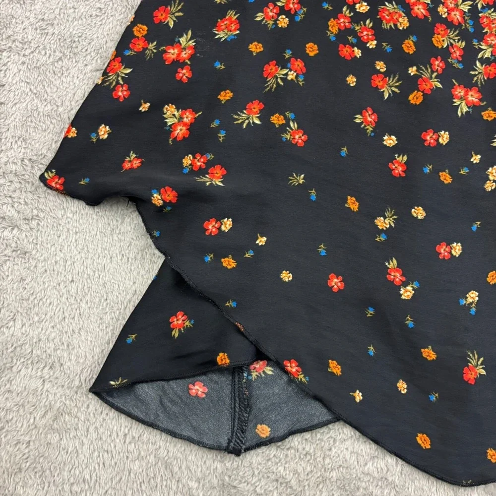 Intimately Free People Let‎ Me Love Satin Cami Womens S Black Floral Whimsigoth